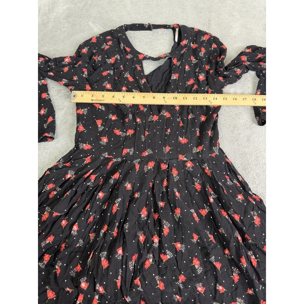 Free People Tegan Mini Dress Women's Size 6 Black - Picture 6 of 9